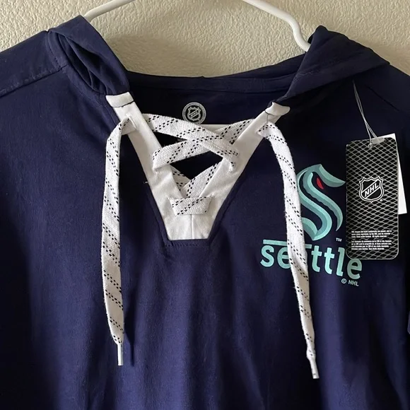 NHL team apparel Seattle Kraken long sleeve shirt hoodies, nwt! - Picture 3 of 7
